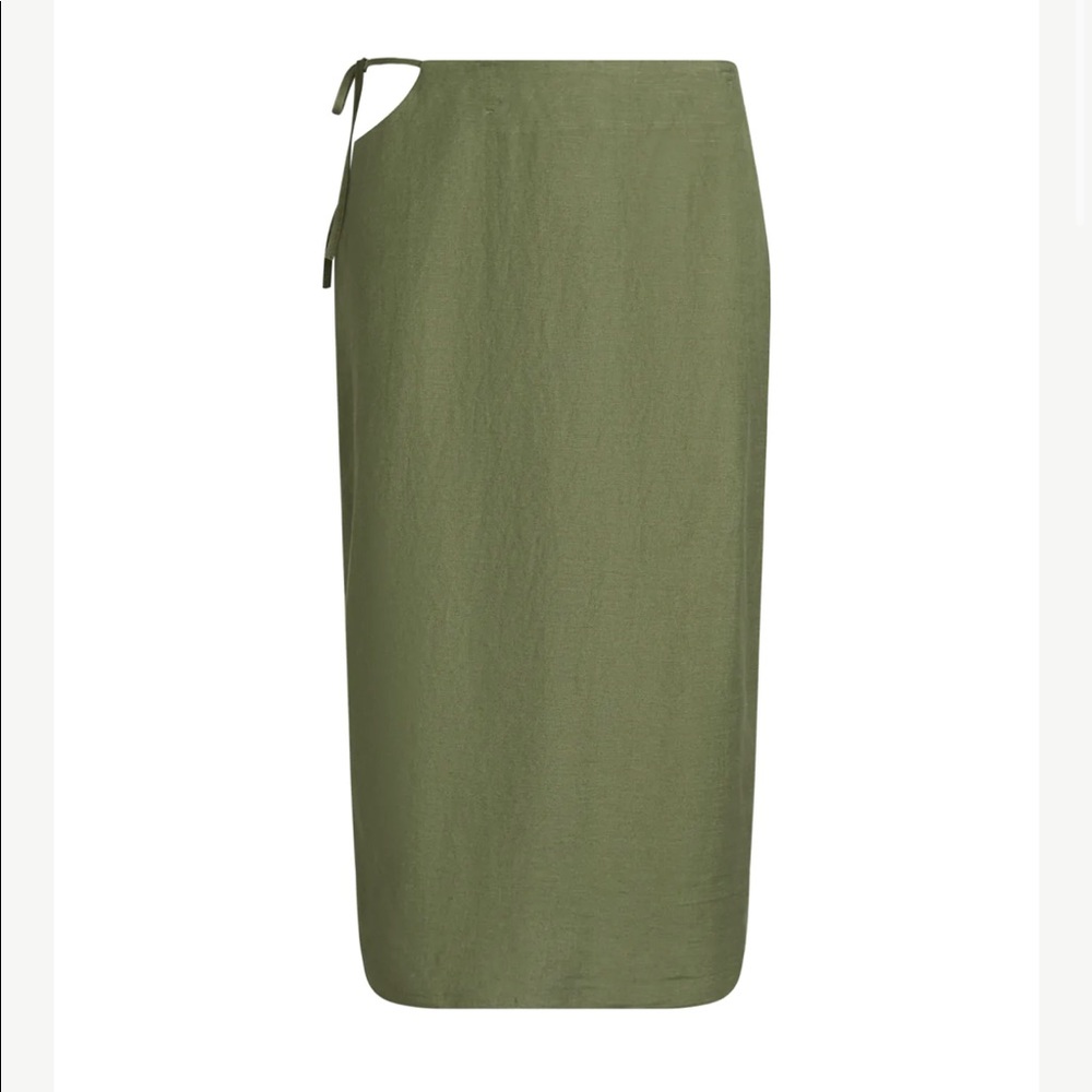 KHAKI MIDI SKIRT